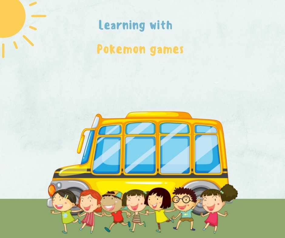 Kids having fun playing Pokemon educational games